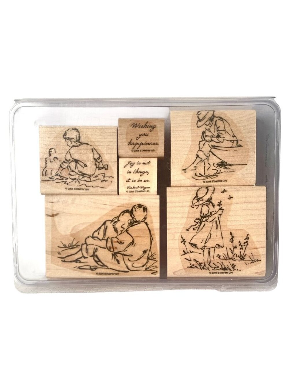 8 Vintage Wood Rubber Stamps Summer by the Sea Retired Stampin Up!